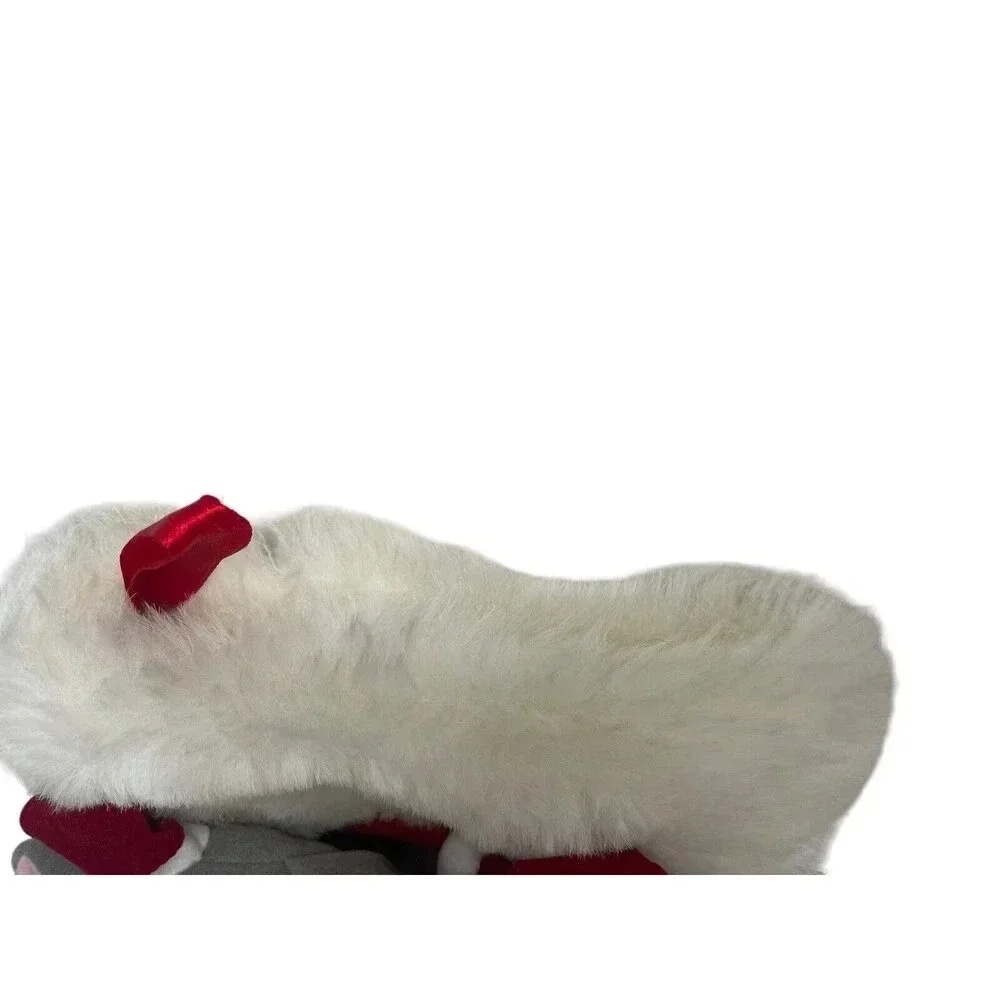 Vintage 80s 90s Plush Twin Mice Christmas Stocking Mouse Holiday